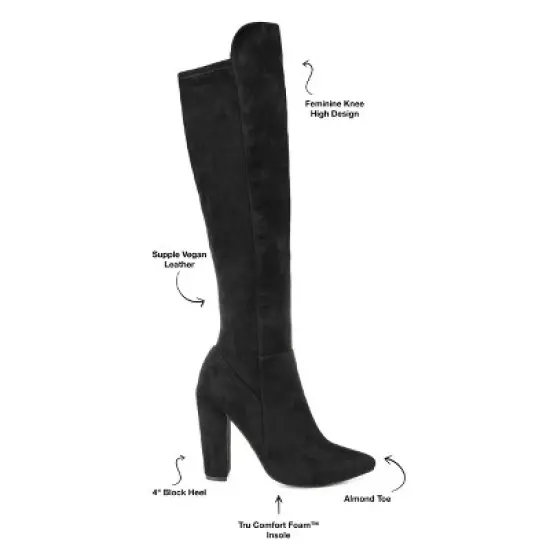 Journee Collection Womens Dominga Tru Comfort Foam Extra Wide Calf Block Heel Knee High Boots image {7}