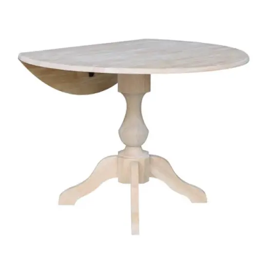 Blake Round Drop Leaf Table Unfinished - International Concepts image {3}