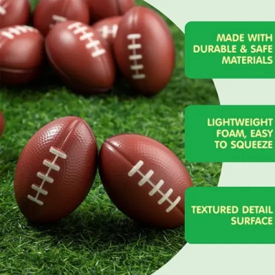 JOYIN 16 Pack 3.25&rdquo; Mini Football Foam Stress Balls Toy for Kids Sports Birthday Party Favor, Squeeze Squish Balls image {2}