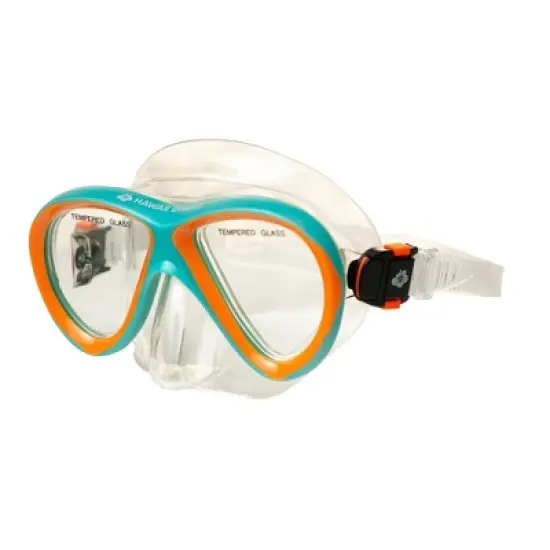 Hawaii Divers Guppy Kids Snorkel Mask &ndash; Teal/Orange (Ages 4+) image {2}