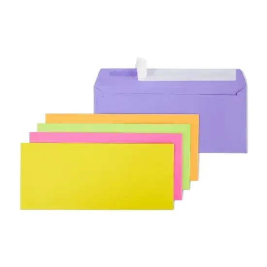 Staples EasyClose Neon Color Envelopes #10 Assorted 4 1/8"H x 9 1/2"W 50/PK 122725 image {4}