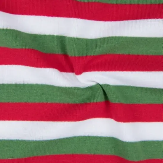 Leveret Kids Footed Cotton Striped Christmas Pajamas image {2}