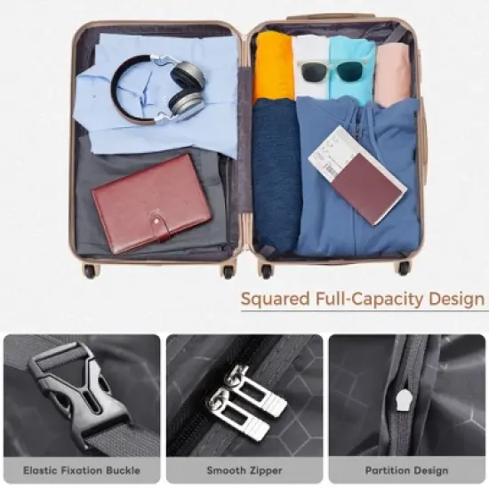 Cesicia New Model Luggage Sets 3 Piece,  Expandable ABS Hardshell Luggage, Durable Suitcase with Spinner Wheels & TSA Lock, 20''24''28'' image {7}