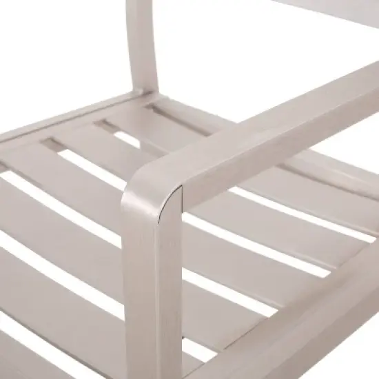 Cape Coral 5pc Aluminum & Tempered Glass Dining Set - Silver - Christopher Knight Home image {4}