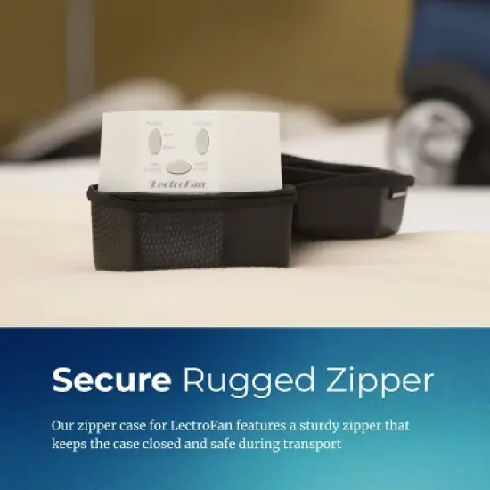 Adaptive Sound Technologies LectroFan Travel Case for Sleep Sound Machine - Lightweight EVA & Silicon Rubber - Zip Close - Black image {4}