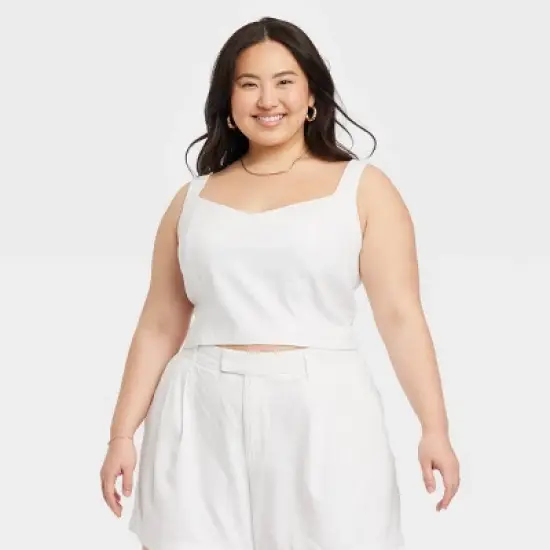 Women's Linen Slim Fit Tank Top - A New Day image {4}