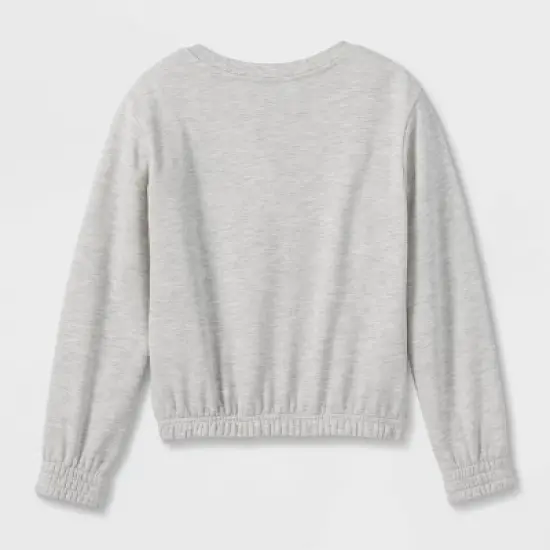 Girls' Disney Princess Jasmine Dreamy Fleece Pullover - Heather Gray image {1}