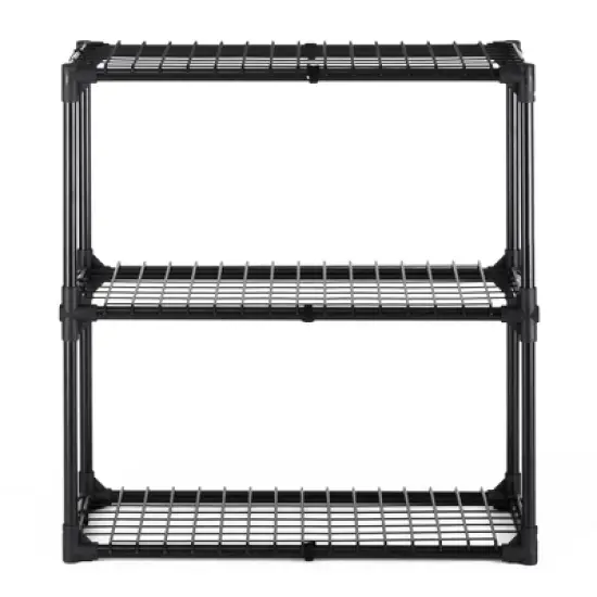 FONTOI Baker's Racks, 3 Tier Wire Shelf, FreeStanding Metal Storage Rack for Door Entrance Garage Kitchen Office, Black, 29"*14"*31" image {5}