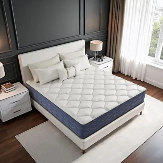 Swedrea Hybrid Mattress Medium Skin Friendly Memory Foam in White, Green, Gray, and Blu image {2}