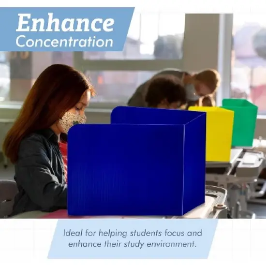 4E's Novelty 20ct Colored Desk Dividers &ndash; Privacy Panels and Shields for Students, Classroom Must-Haves for Focus and Testing image {2}