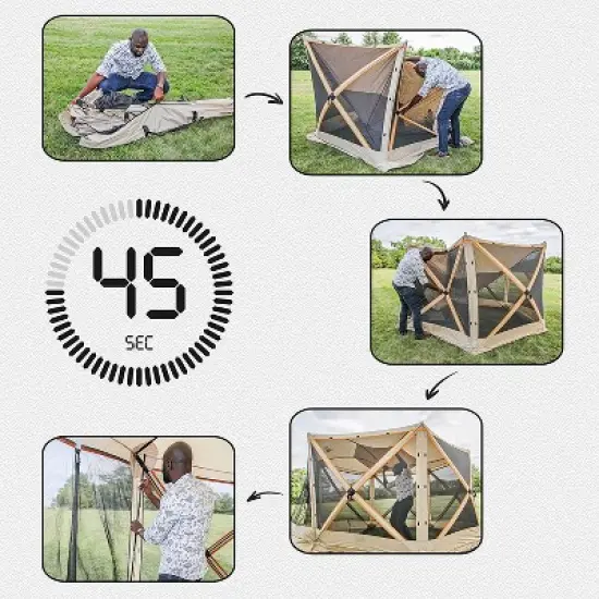 Hike Crew Outdoor Screened Instant Pop Up Gazebo Tent for Camping image {3}