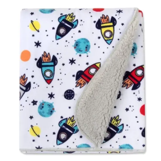 Fisher-Price Space Explorer Sherpa Lined Blanket and Plush Booties image {4}