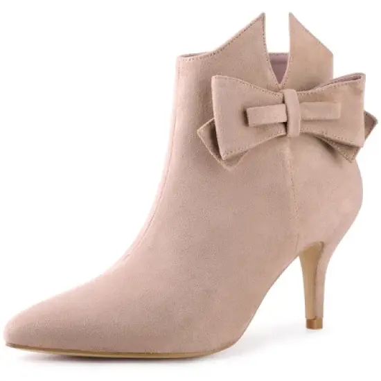 Perphy Bow Pointed Toe Stiletto Heels Ankle Boots for Women image {7}