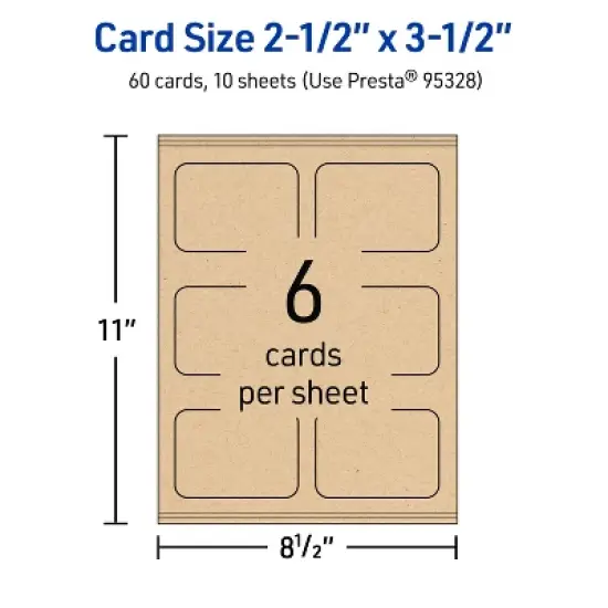 Avery 2-1/2" x 3-1/2" Rounded Corner Cards, Kraft Brown, 60ct image {4}