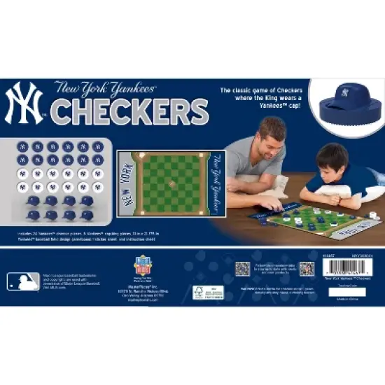 MasterPieces MLB New York Yankees Checkers Game for Kids & Families Ages 6+ Officially Licensed image {3}