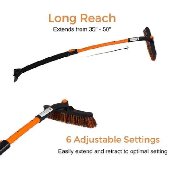 BirdRock Home Snow Moover Extendable 50" Car Brush and Ice Scraper with Foam Grip image {4}
