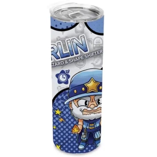 SMASHCRAFT 20 ounce Stainless Steel Double Walled Insulated Travel Tumbler Coffee Mug Cup, Merlin Chibi image {5}