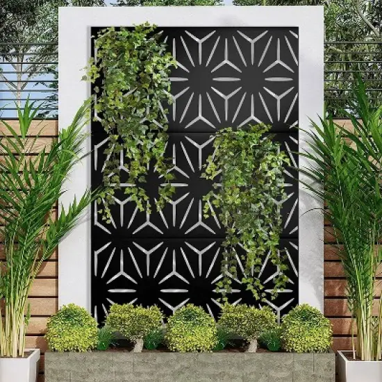NewTown Decorative Outdoor Privacy Screen Panels, Metal Laser Cut Privacy Screen Decorative Patio Metal Fence for Outdoor Indoor Decor-The Pop Home image {5}