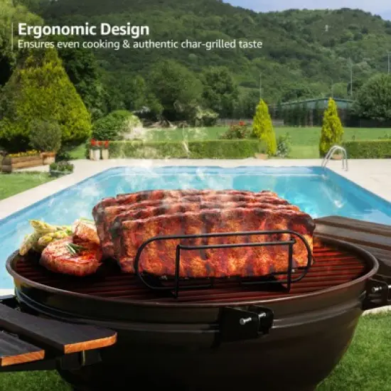 Sorbus Non-Stick Rib Rack - Porcelain Coated Steel Roasting Stand image {7}