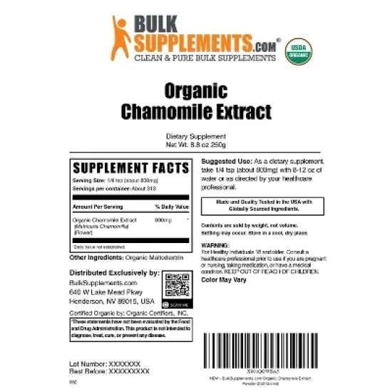 BulkSupplements Organic Chamomile Extract Powder image {5}
