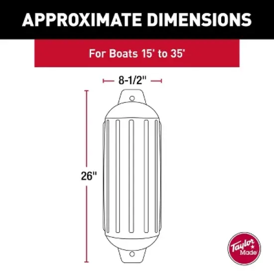 Taylor Made Super Gard 8.5" x 26" Inflatable Vinyl Fender - Blue - Model 951824 image {3}