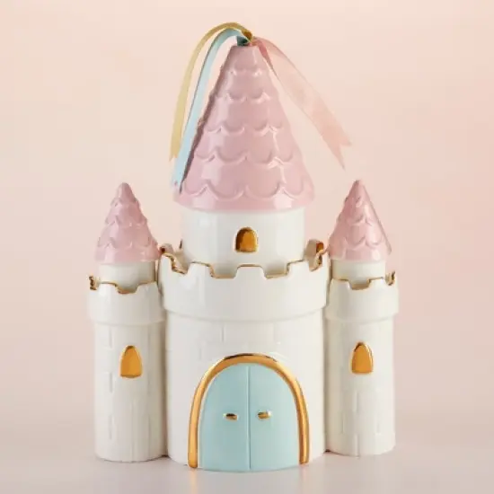 Baby Aspen 'Simply Enchanted' Princess Castle Ceramic Piggy Bank for Girls, Nursery Decor | BA21021NA image {6}