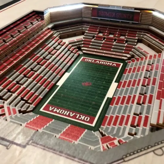 NCAA Oklahoma Sooners 25-Layer StadiumViews Lighted End Table image {2}