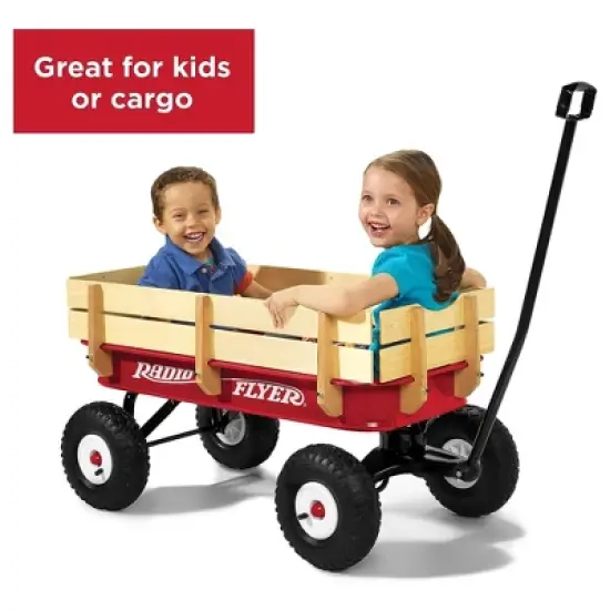 Radio Flyer Town and Country Wooden Wagon Kids Ride-On image {2}