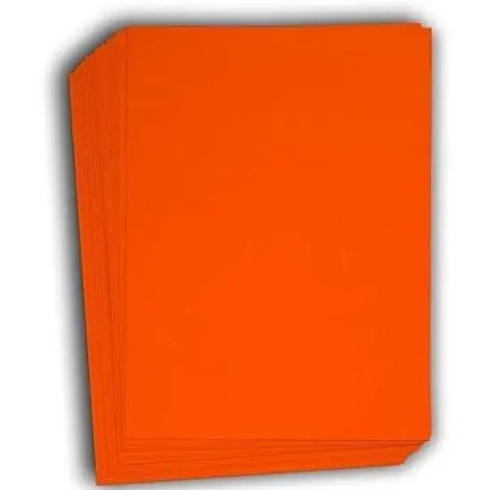 Hamilco Colored Cardstock Scrapbook Paper 8.5" x 11" Fire Orange Color Card Stock Paper 50 Pack image {6}