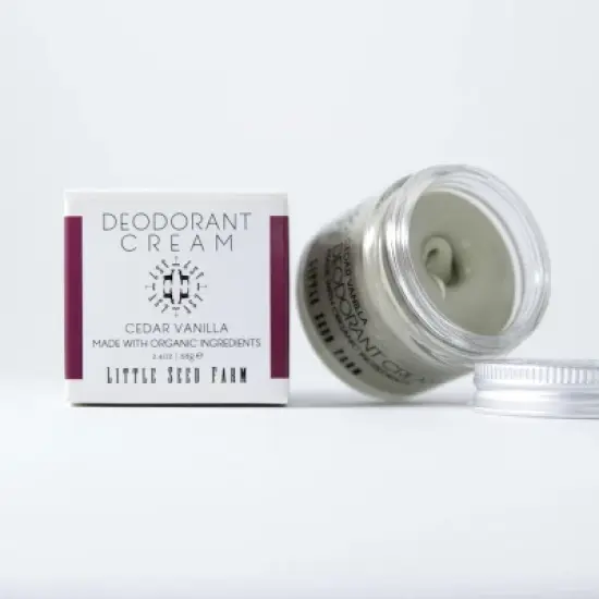 Little Seed Farm All-Natural Deodorant Cream &ndash; (2.4 oz) | Aluminum-Free Activated Charcoal Deodorant for Women & Men &ndash; Cedar Vanilla Scent image {1}