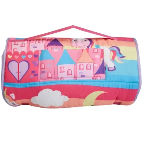 Everyday Kids Unicorn Nap Mat with Removable Pillow &ndash; Soft, Roll-Up Sleeping Bag for Kids Ages 3&ndash;6 &ndash; Great for Preschool, Daycare & Travel image {6}