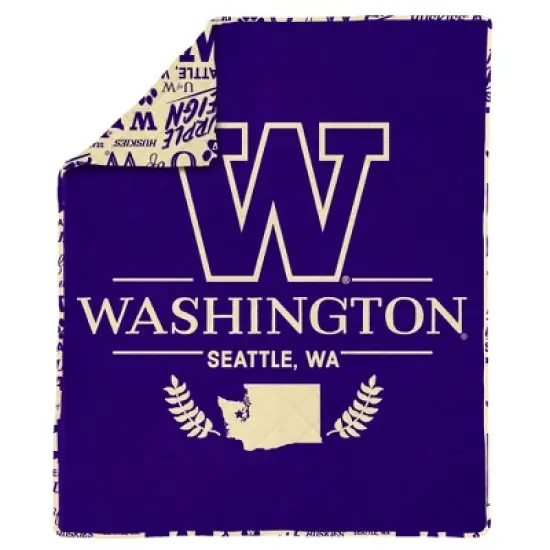 NCAA Washington Huskies 60 x 80 Quilted Throw Blanket image {5}