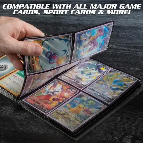 Monster 4 Pocket Trading Card Binder- Holofoil Clear Album, Anti-Theft & TCG Protection w Side Loading Padded Pockets, Double Sided, Holds 160 Cards image {4}