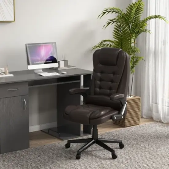 HOMCOM High-Back Massage Office Chair, Heated Reclining Computer Chair with Remote image {2}