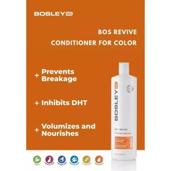 BosleyMD BOS-REVIVE Color Safe Nourishing Shampoo & Volumizing Conditioner (33.8 oz XXL LITER DUO SET) Bosley MD Thinning Hair image {2}