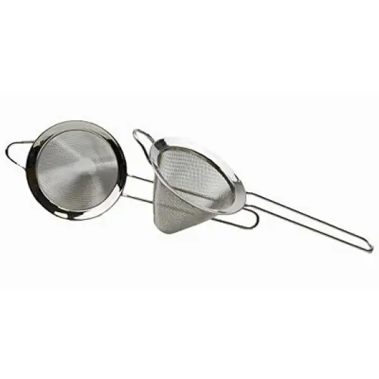 SAMMART Stainless Steel Mesh Strainer with Straight Handle - Conical Sieve Strainer (Set of 2) image {6}