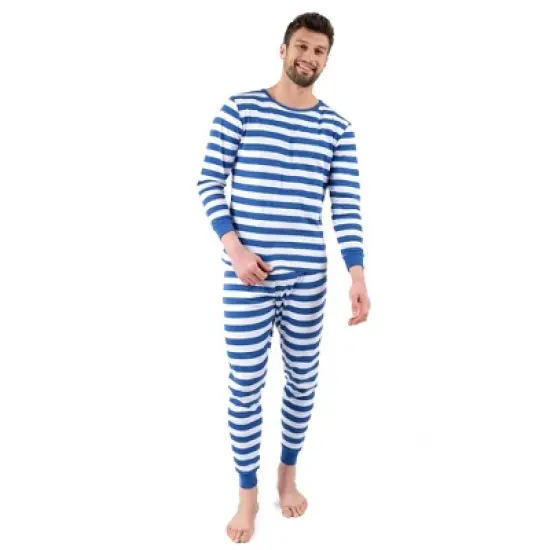 Leveret Mens Two Piece Cotton Striped Pajamas image {6}
