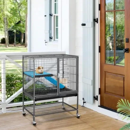 Yaheetech 34in Rolling Metal Small Animal Cage image {1}