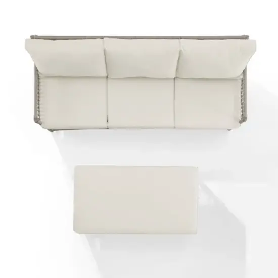 2pc Thatcher Outdoor Steel Conversation Set Creme/Driftwood - Crosley image {11}