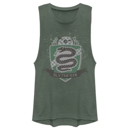 Junior's Harry Potter Slytherin House Shield Festival Muscle Tee image {3}