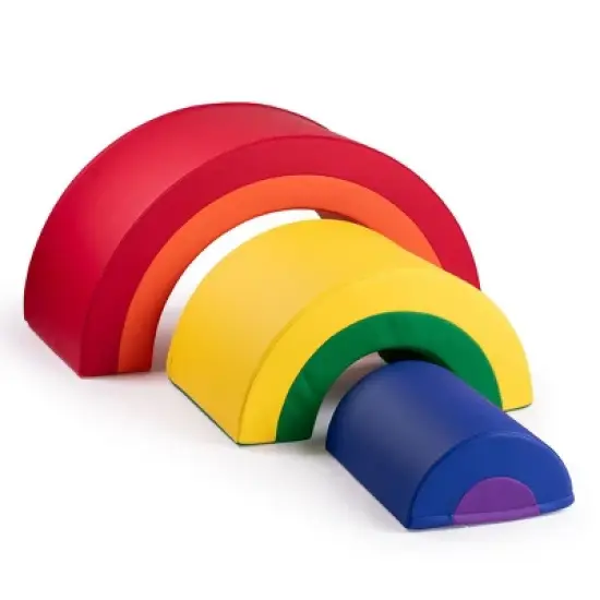 Bintiva Rainbow Arch Trio &ndash; 3-Piece Soft Play Climber Set with Vegan Leather and Dense Foam &ndash; Multisensory Gross Motor Toy image {7}