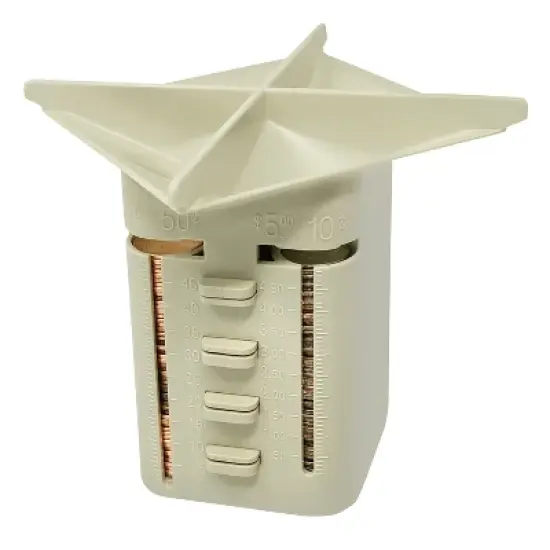 Nadex Coins&trade; 4-Compartment Manual Coin Sorting and Wrapping Organizer in Beige image {3}