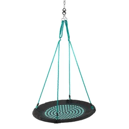 HearthSong 36-Inch Polka-Dot Round Platform Swing with Foam-Padded Steel Frame image {3}