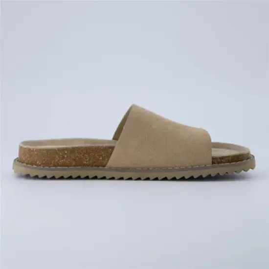 CUSHIONAIRE Ritual Women&rsquo;s Slide Sandal &ndash; Suede Slip-On with Cork Footbed, Contoured Insole & Flexible Lightweight Outsole image {3}