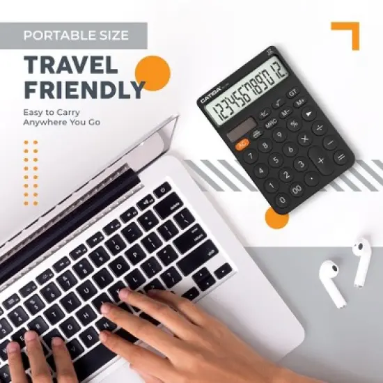 CATIGA 12-Digit Desktop Calculator, Large LCD, Big Buttons, Solar & Battery Dual Power, Standard Functions for Office, Home, School - SD-1292 image {6}
