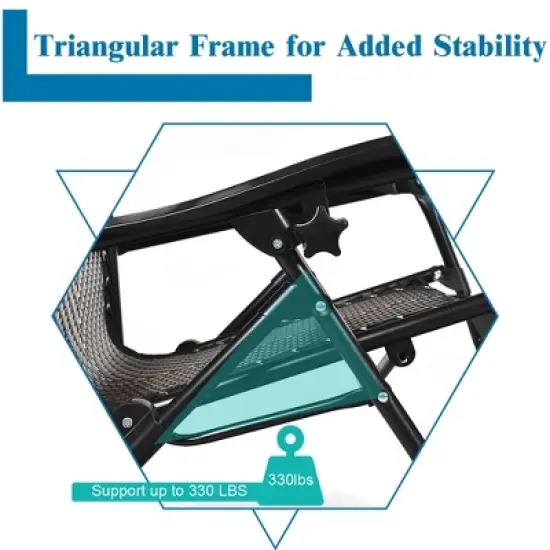 Costway Patio Rattan Zero Gravity Lounge Chair Chaise Folding Recliner W/Headrest Brown\Mix Brown image {4}