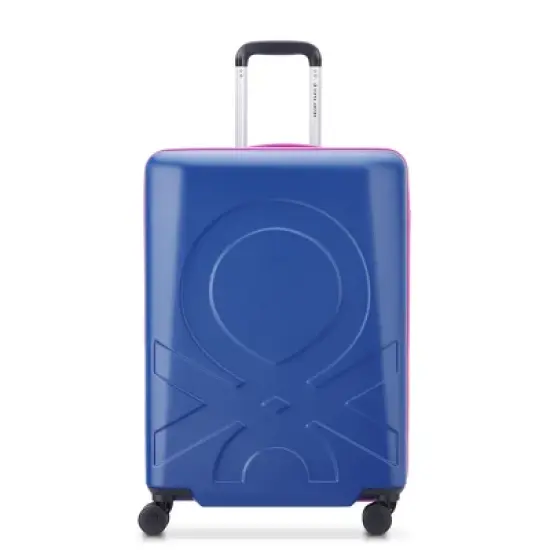 United Colors of Benetton x DELSEY PARIS Medium Checked Fabrica 24" Hardside Spinner Suitcase - Blue image {7}