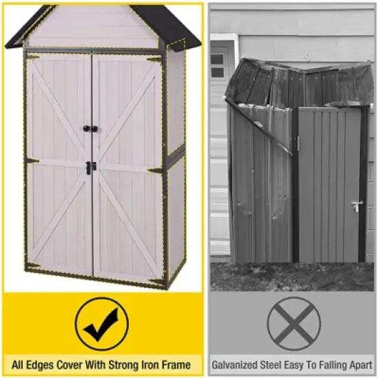 Aivituvin Outdoor Storage Shed Cabinet| Metal Frame for Stability-AIR7004/7004-B/7005 image {10}