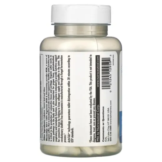 KAL 100% Vegetarian MSM & Glucosamine, 60 Tablets image {2}