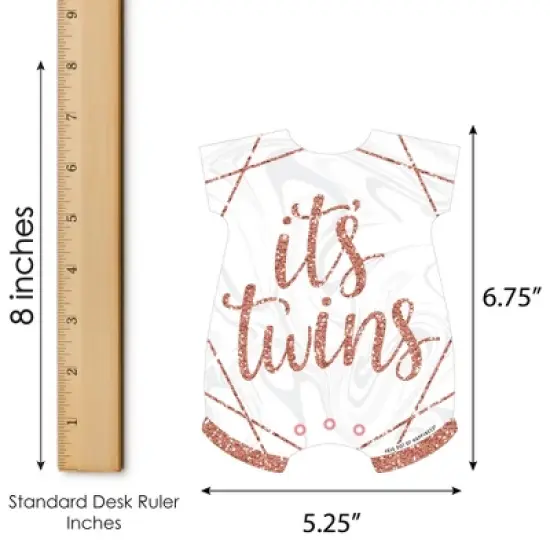 Big Dot of Happiness It&rsquo;s Twin Girls - Picture Bingo Cards and Markers - Pink and Rose Gold Twins Baby Shower Shaped Bingo Game - Set of 18 image {3}